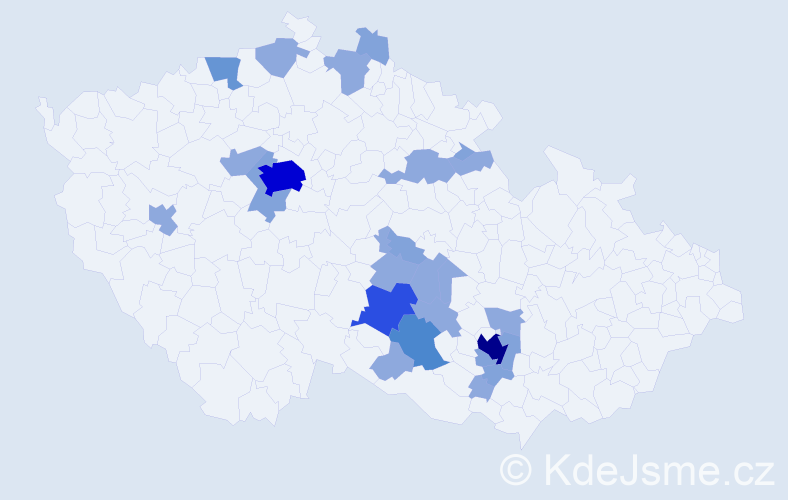 Příjmení: 'Belatková', počet výskytů 52 v celé ČR
