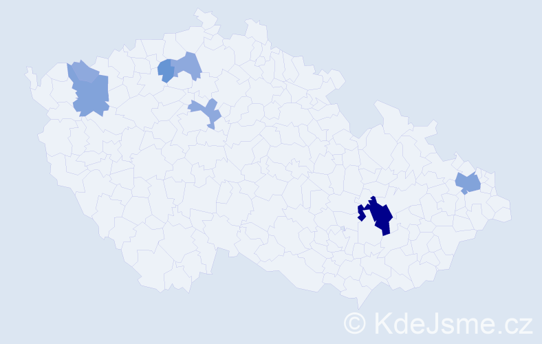 Příjmení: 'Svozilek', počet výskytů 18 v celé ČR