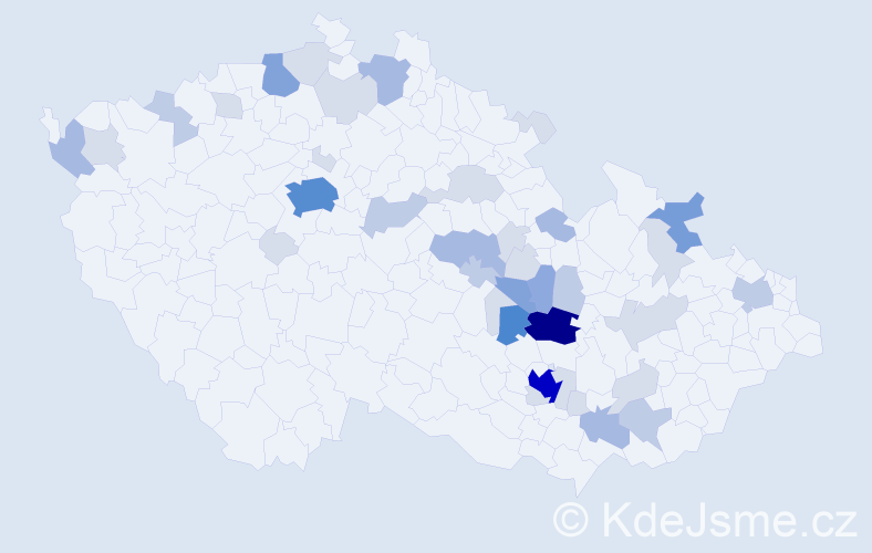 Příjmení: 'Unčovská', počet výskytů 120 v celé ČR