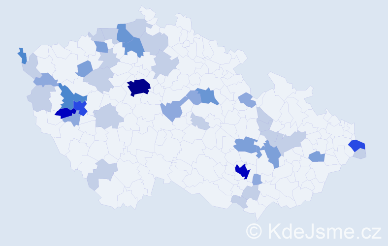 Příjmení: 'Wilhelmová', počet výskytů 113 v celé ČR