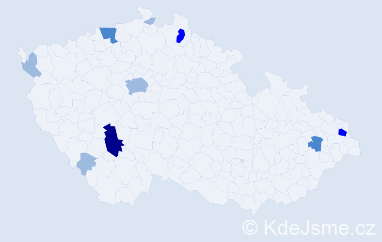 Příjmení: 'Barboríková', počet výskytů 18 v celé ČR