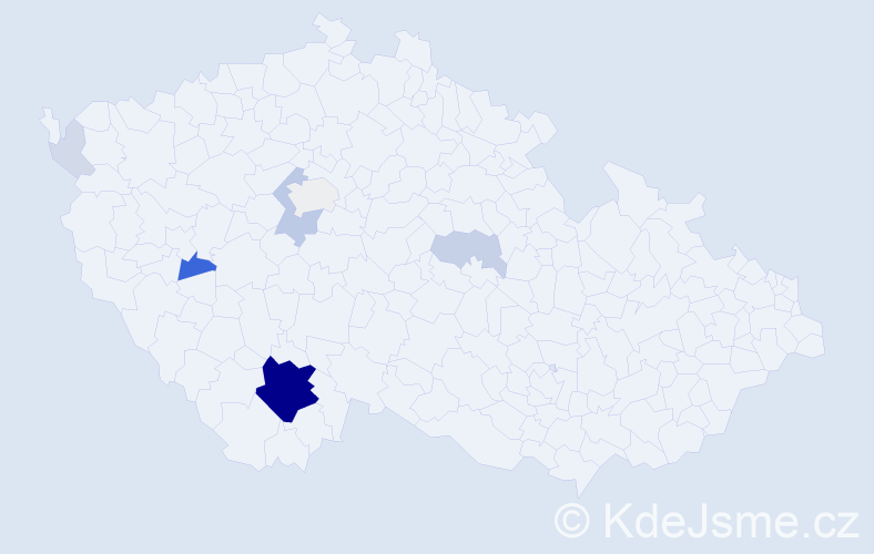 Příjmení: 'Koupal', počet výskytů 43 v celé ČR