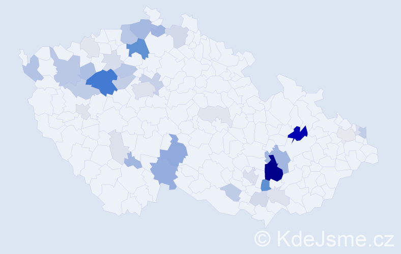 Příjmení: 'Štercl', počet výskytů 142 v celé ČR