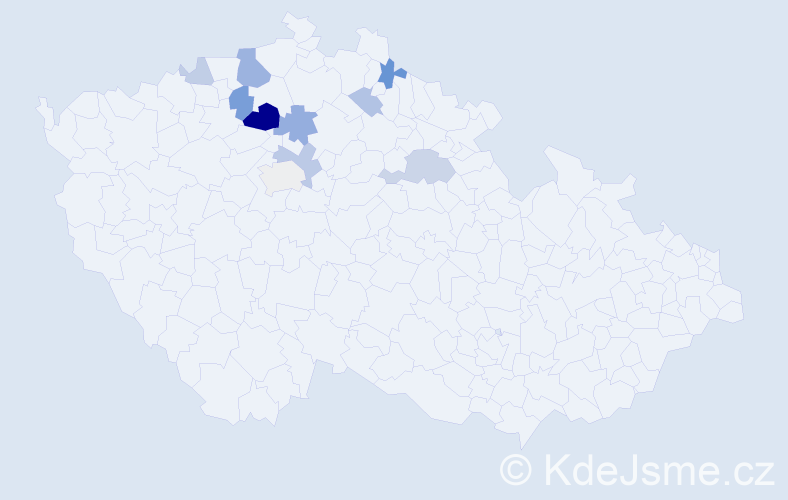 Příjmení: 'Nicek', počet výskytů 25 v celé ČR