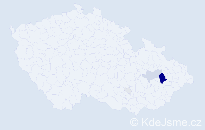 Příjmení: 'Kunat', počet výskytů 7 v celé ČR