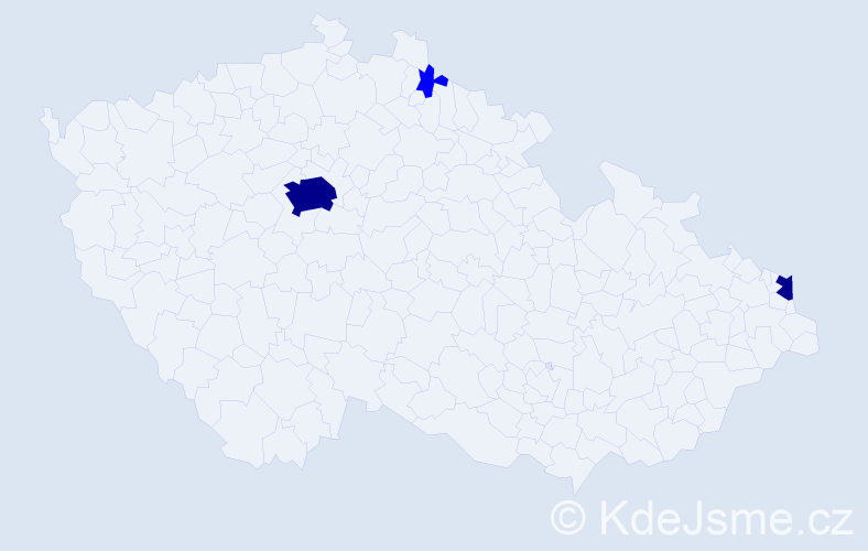 Příjmení: 'Faziková', počet výskytů 5 v celé ČR