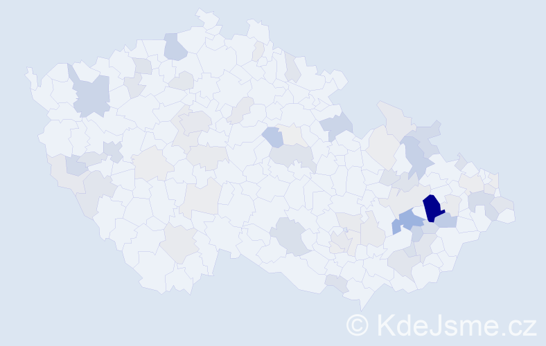 Příjmení: 'Hostašová', počet výskytů 185 v celé ČR