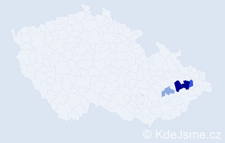 Příjmení: 'Klőselová', počet výskytů 14 v celé ČR