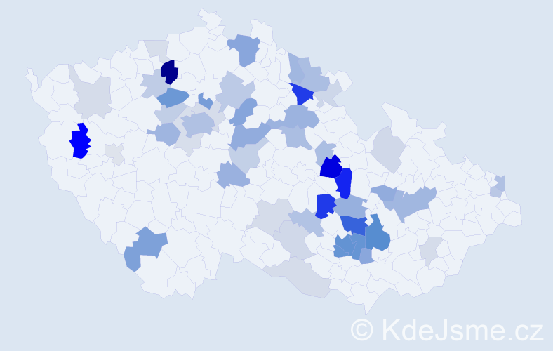 Příjmení: 'Rumler', počet výskytů 143 v celé ČR