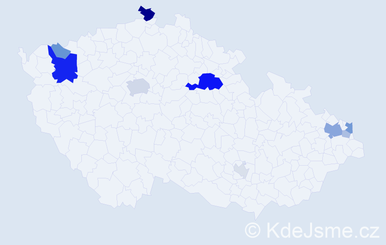 Příjmení: 'Pencáková', počet výskytů 28 v celé ČR