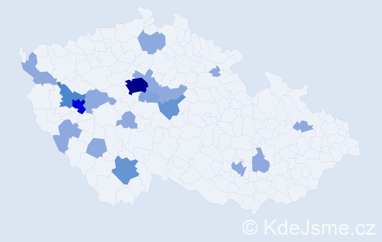 Příjmení: 'Peller', počet výskytů 42 v celé ČR