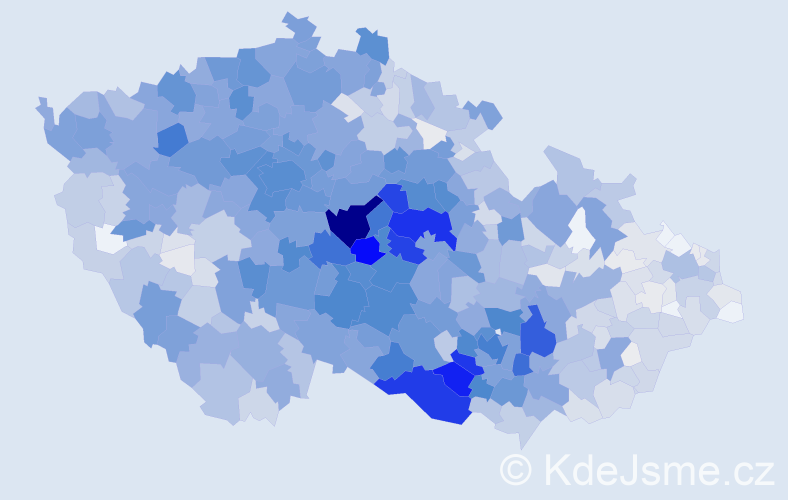 Příjmení: 'Jelínek', počet výskytů 9804 v celé ČR