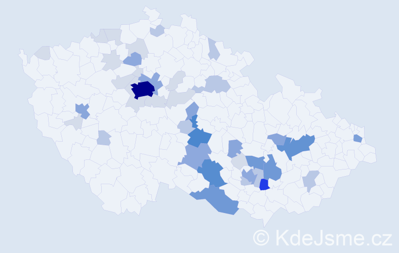 Příjmení: 'Menoušek', počet výskytů 132 v celé ČR