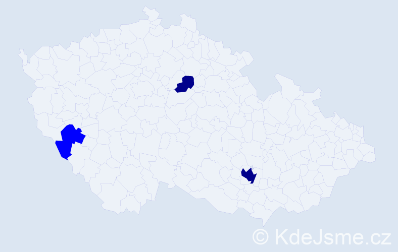 Příjmení: 'Poidingerová', počet výskytů 5 v celé ČR