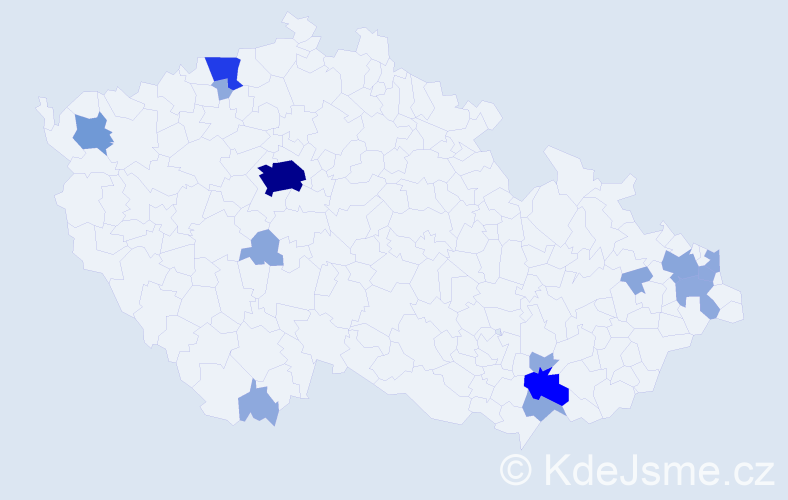 Příjmení: 'Marhefka', počet výskytů 39 v celé ČR
