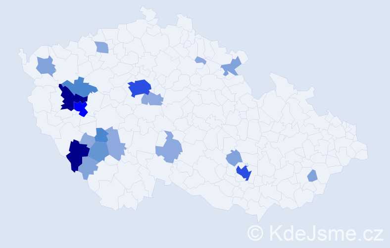 Příjmení: 'Skolek', počet výskytů 59 v celé ČR