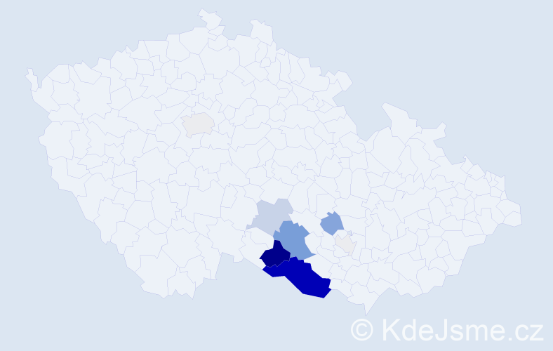 Příjmení: 'Pitour', počet výskytů 41 v celé ČR