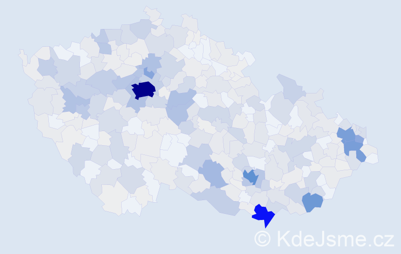 Příjmení: 'Uher', počet výskytů 2042 v celé ČR