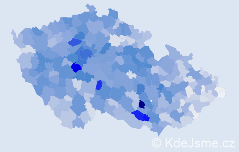 Příjmení: 'Hájek', počet výskytů 10269 v celé ČR