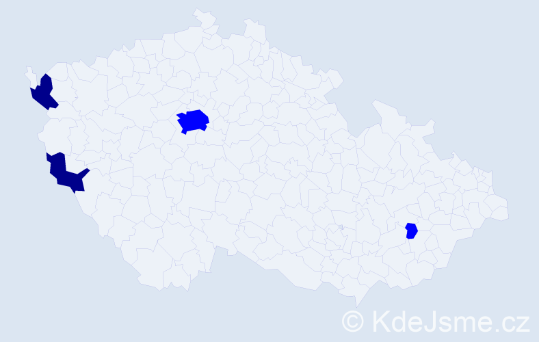 Příjmení: 'Čery', počet výskytů 6 v celé ČR