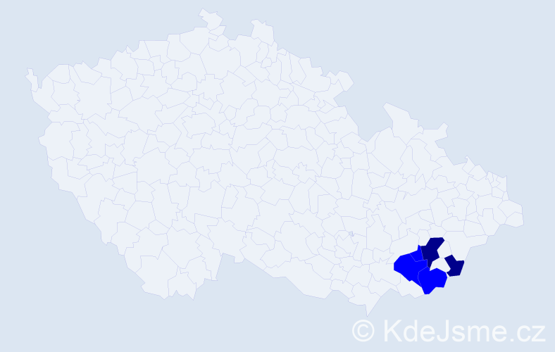 Příjmení: 'Máťa', počet výskytů 7 v celé ČR