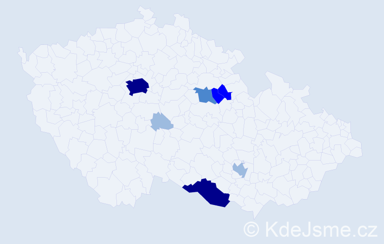 Příjmení: 'Cablková', počet výskytů 18 v celé ČR