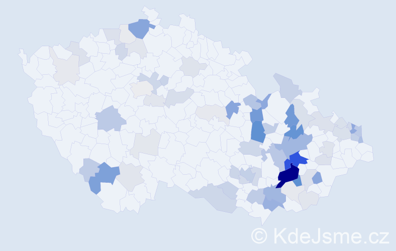 Příjmení: 'Kytlicová', počet výskytů 223 v celé ČR