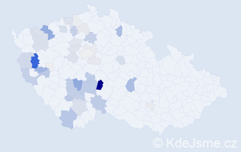 Příjmení: 'Krajíc', počet výskytů 102 v celé ČR