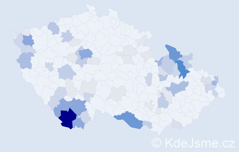 Příjmení: 'Kutláková', počet výskytů 255 v celé ČR