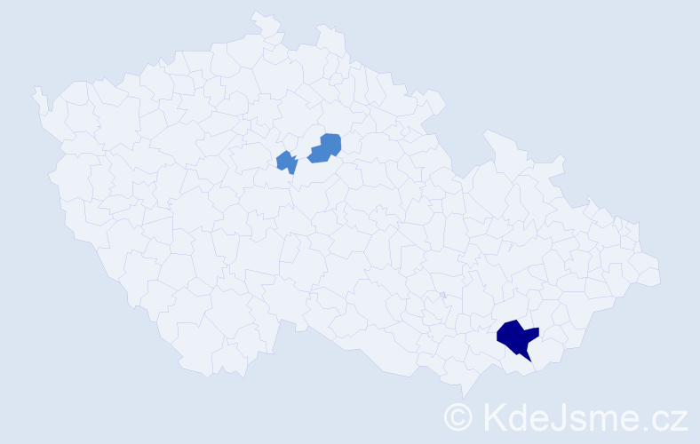 Příjmení: 'Ronďoš', počet výskytů 5 v celé ČR