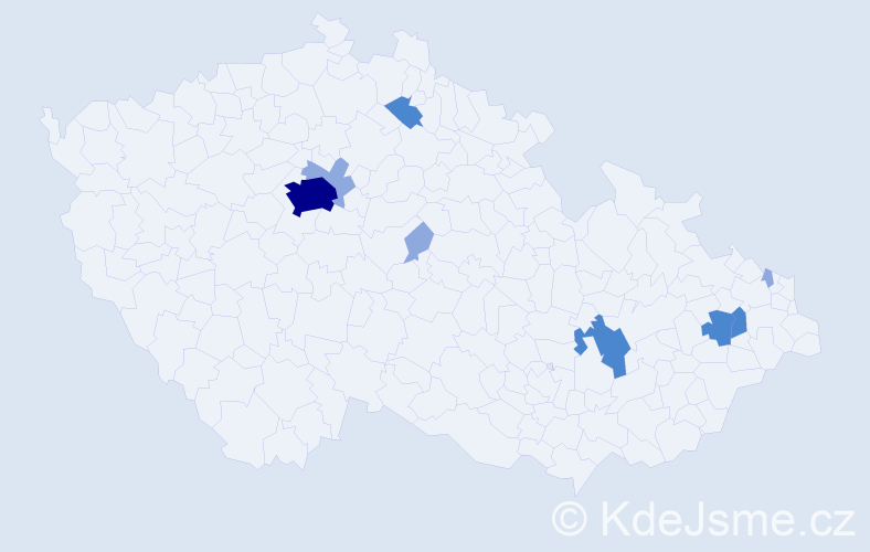 Příjmení: 'Gibová', počet výskytů 16 v celé ČR