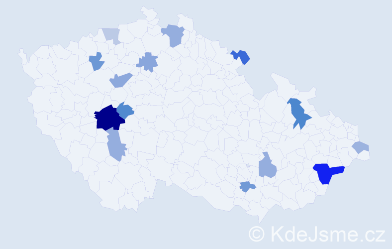 Příjmení: 'Halková', počet výskytů 27 v celé ČR