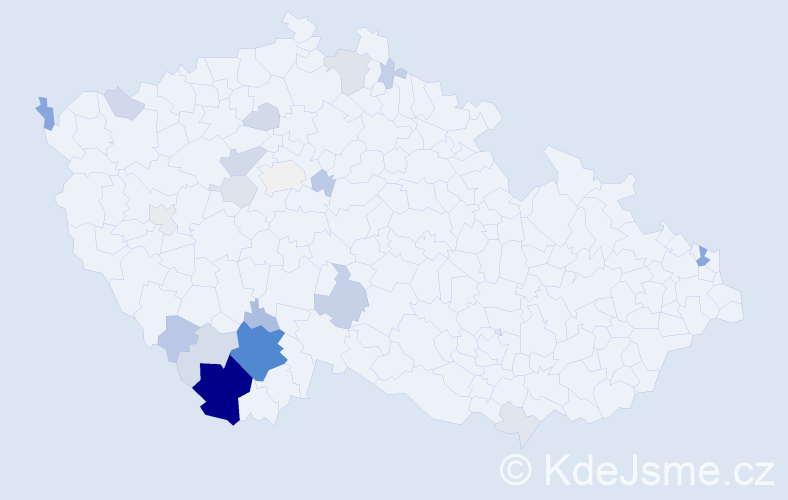 Příjmení: 'Litvan', počet výskytů 72 v celé ČR