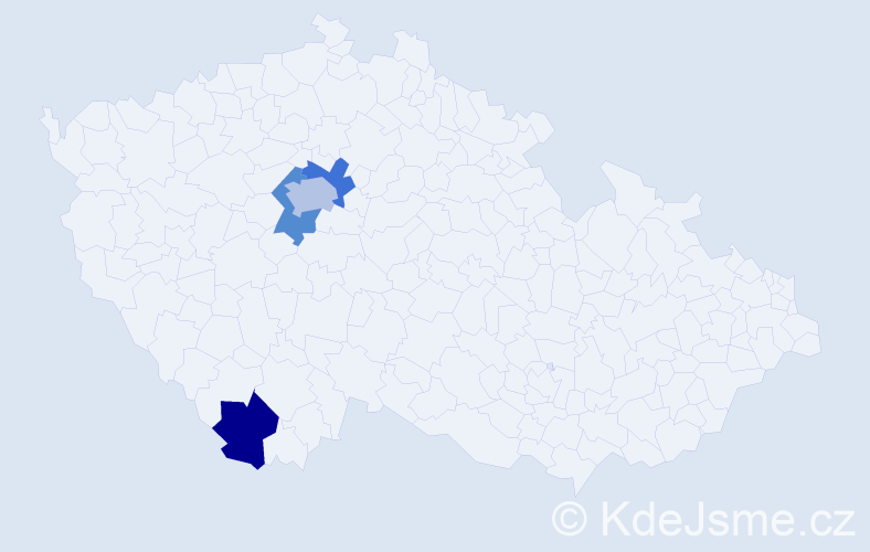 Příjmení: 'Bardiovský', počet výskytů 5 v celé ČR