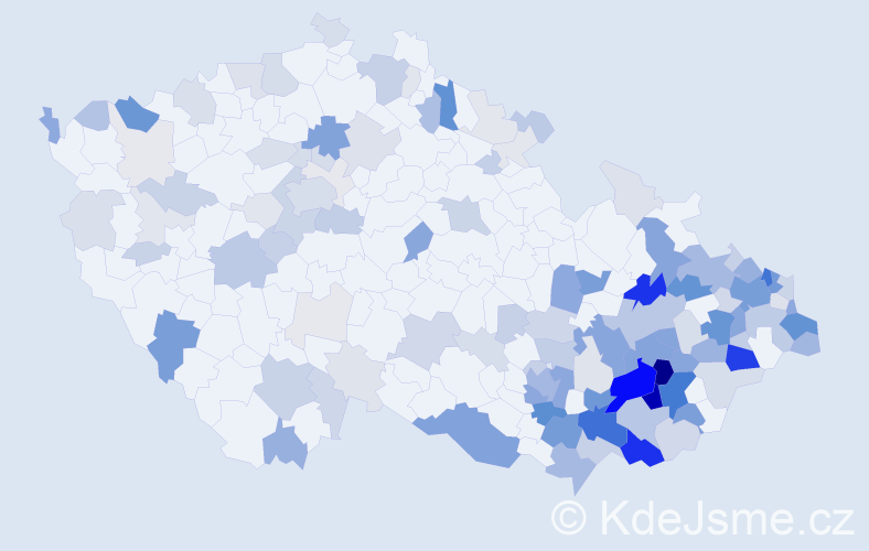 Příjmení: 'Gazdová', počet výskytů 485 v celé ČR