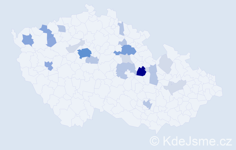 Příjmení: 'Rubková', počet výskytů 67 v celé ČR