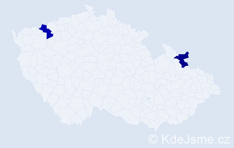 Příjmení: 'Nacis', počet výskytů 2 v celé ČR