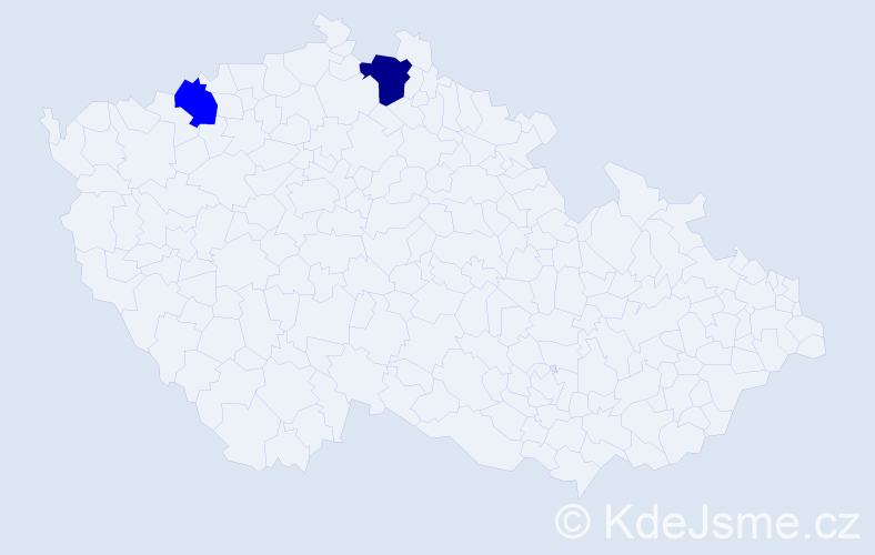 Příjmení: 'Bányiová', počet výskytů 3 v celé ČR