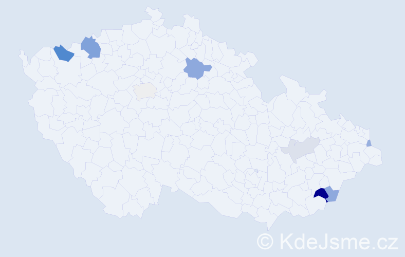 Příjmení: 'Balšan', počet výskytů 17 v celé ČR