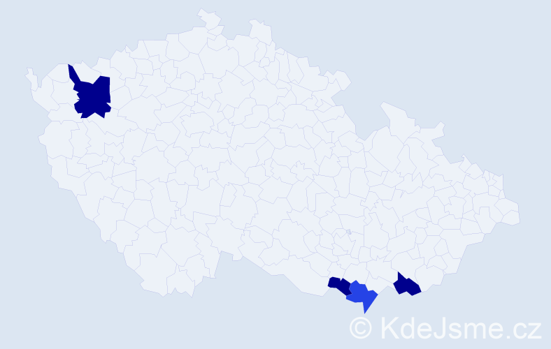 Příjmení: 'Kobinger', počet výskytů 9 v celé ČR