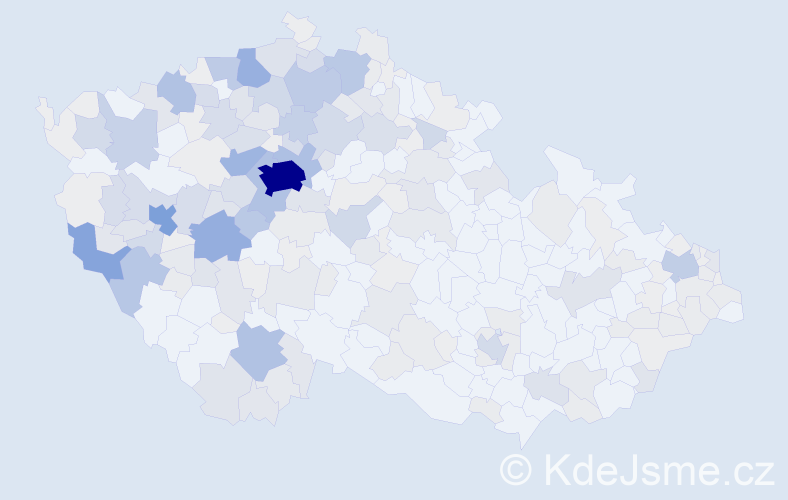 Příjmení: 'Kaiser', počet výskytů 876 v celé ČR