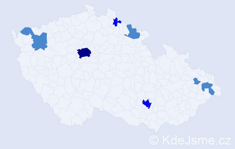 Příjmení: 'Floreková', počet výskytů 12 v celé ČR