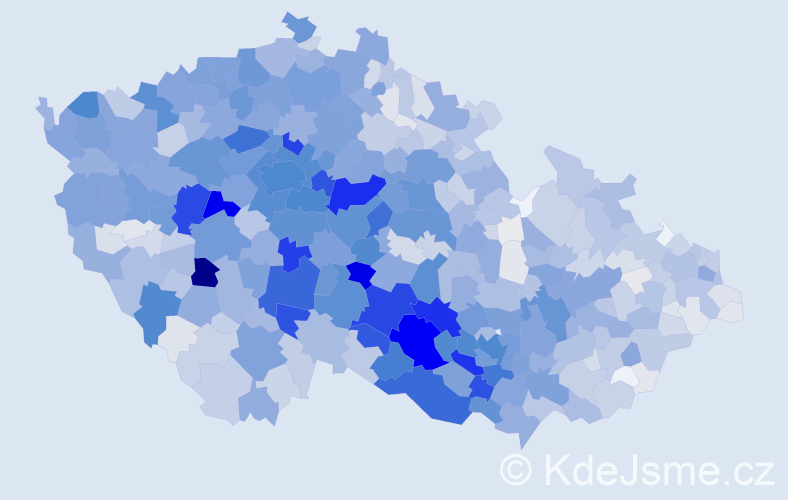 Příjmení: 'Kratochvíl', počet výskytů 7008 v celé ČR