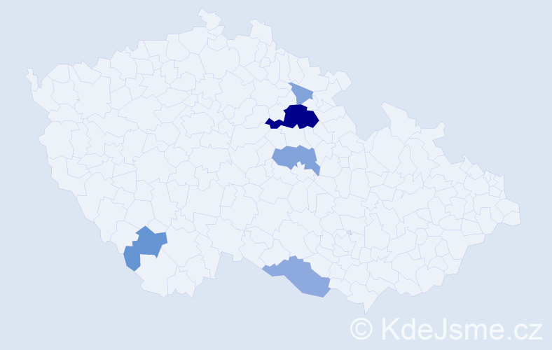 Příjmení: 'Parajová', počet výskytů 16 v celé ČR