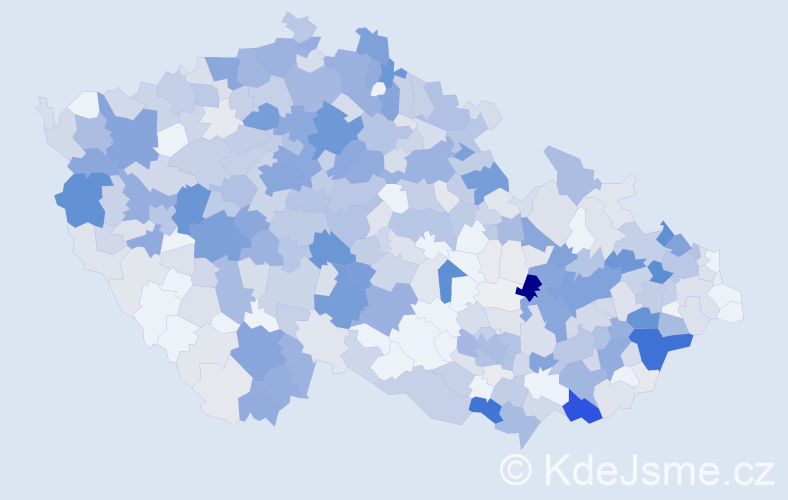 Příjmení: 'Zajíček', počet výskytů 2531 v celé ČR