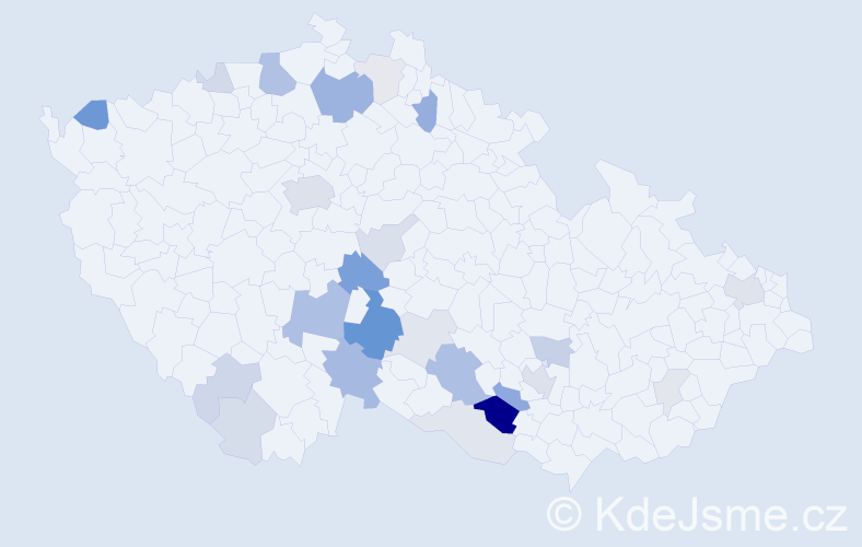 Příjmení: 'Boreš', počet výskytů 74 v celé ČR
