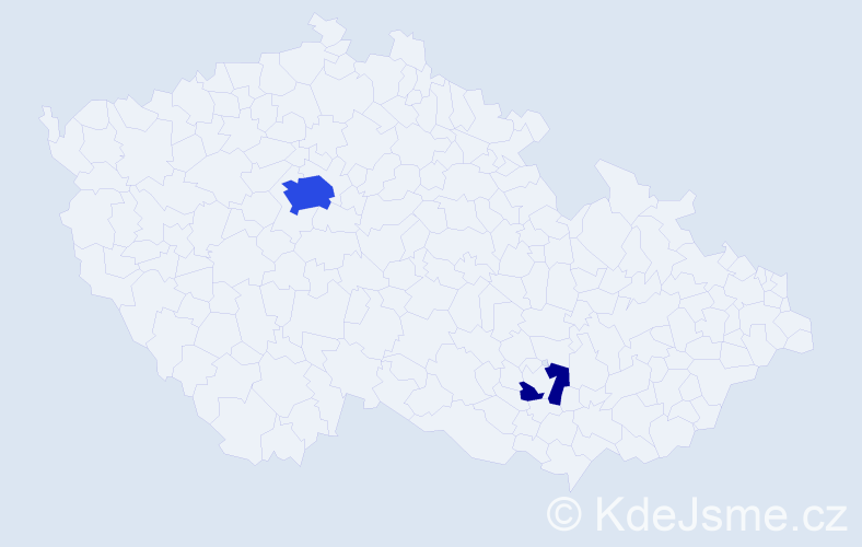 Příjmení: 'Kris', počet výskytů 8 v celé ČR