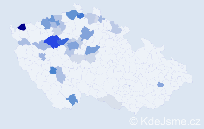 Příjmení: 'Kaftanová', počet výskytů 151 v celé ČR