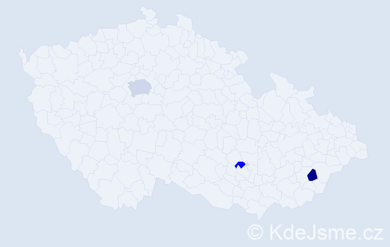 Příjmení: 'Carl', počet výskytů 5 v celé ČR