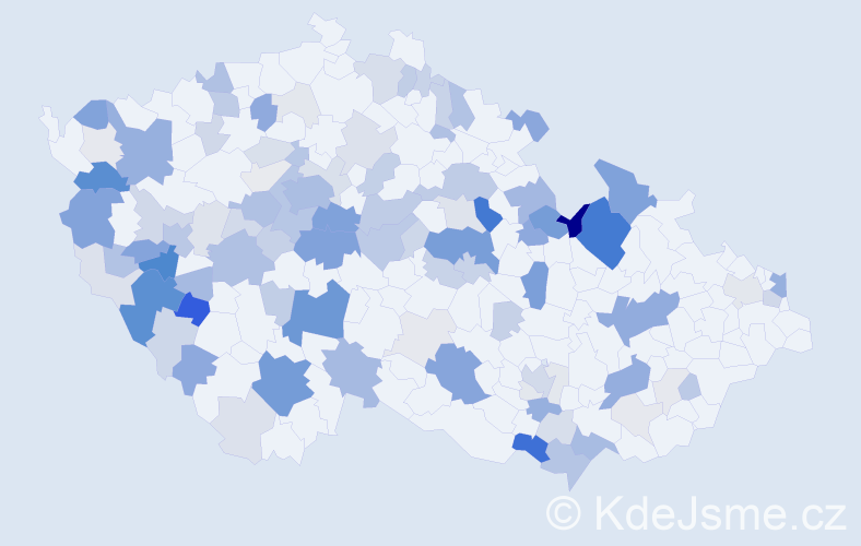 Příjmení: 'Mikuláš', počet výskytů 380 v celé ČR
